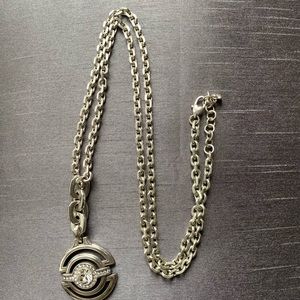 Brighton long silver tone necklace